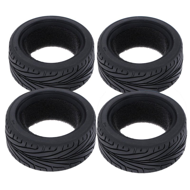 LAFEINA 1/10 RC On-Road Car Tyres, 65mm Rubber RC Tire for 1/10 HSP Tamiya HPI Kyosho RC On Road Run-flating Car (Black) - Image 4